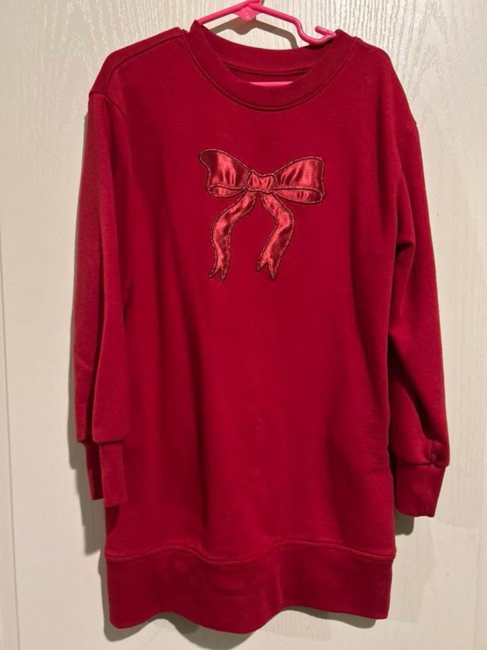 Cat & Jack Red Bow Sweatshirt Dress for Kids